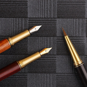 Pluma Estilográfica <span class=keywords><strong>de</strong></span> Madera Artesanal Vintage Retro <span class=keywords><strong>de</strong></span> Fábrica China con Kits <span class=keywords><strong>de</strong></span> Pluma <span class=keywords><strong>de</strong></span> Latón, Regalo <span class=keywords><strong>de</strong></span> Lujo para el Día del Padre, Pluma Pesada - Product Image 1