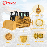 Ensemble de maillons de chenille, pignon, rouleau inférieur, rouleau porte-chaîne, rouleau tendeur pour pièces de train de roulement de bulldozer Caterpillar D7 D7G D7H D7R