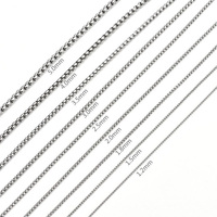 Collier carré en acier inoxydable plaqué or 18 carats avec perles, bijoux pour femmes, accessoires résistants à la décoloration, chaîne personnalisable DIY pour hommes