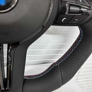 Volante Sportivo in Carbonio Personalizzato per Modelli <span class=keywords><strong>BMW</strong></span>, Pelle Nera Traforata, F10 F30 F31 F32 F20 G01 G11 G20 G21 G22 G80 - Product Image 6