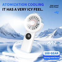 Ventilateur Brumisateur Portable Été 2026, 100 Vitesses, Refroidissement par Air, Batterie Rechargeable 3600mAh, Utilisation en Voiture, Faible Consommation