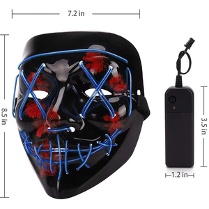 New Product Masque Lumineux Halloween Festival Costume <strong>Scary</strong> Sound Control Glowing <strong>Mask</strong> LED Light up EL Wire <strong>Mask</strong> - Product Image 3