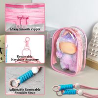 Étui de présentation portable et réutilisable en PVC écologique pour poupées Labubu Fashion avec fenêtre transparente, résistant à l'eau et accessoires porte-clés