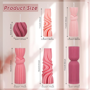 Moule à bougie cylindrique rayé géométrique DIY pour bougies parfumées, savons faits main et diffuseurs - Product Image 2