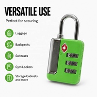 Cadenas à combinaison TSA pour voyage en extérieur, code à 3 chiffres, étanche, en alliage de zinc, pour sac de camping, valise, armoire de rangement, casier