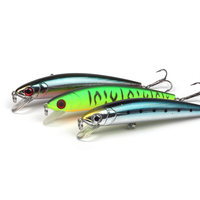 Leurre de pêche artificiel flottant en plastique dur imprimé 80 mm 7 g pour la pêche en surfcasting - Appât de surface moyenne avec hameçons pour le bar et le saumon