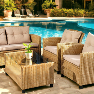 Ensemble de meubles de patio en osier Ensemble canapé en osier Design moderne Variété de formes emballées dans une boîte en carton Fabrication du Vietnam - Product Image 5