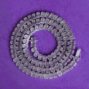 Vente en gros de bijoux fins Hip Hop 7mm 8mm VVS Moissanite chaîne de tennis baguette pour hommes avec testeur de diamants en argent sterling 925 - Product Image 6