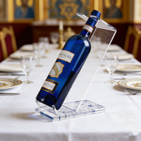 Support à vin moderne de luxe en acrylique transparent, présentoir à vin rouge, décoration de table Judaica, pour les repas festifs du Shabbat juif