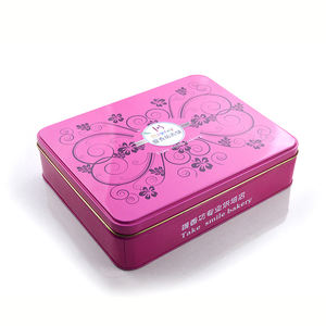 กล่องดีบุกใส่ขนมรูปทรงสี่เหลี่ยมผืนผ้า พิมพ์ลายตามสั่ง สำหรับบรรจุภัณฑ์อาหารเกรดคุณภาพ กล่องของขวัญสุดหรูสำหรับเทศกาลและวันหยุด เหมาะสำหรับใส่ขนม เค้ก - Product Image 3