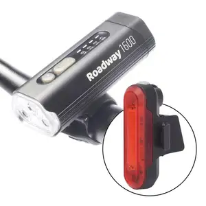 Nouvel arrivage feu avant de vélo rechargeable par usb 2020 1600 lumen et feu arrière de vélo