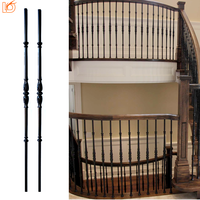 Conception populaire noir mat bronze huilé creux rond garde-corps d'escalier français mains courantes de balustre en fer forgé
