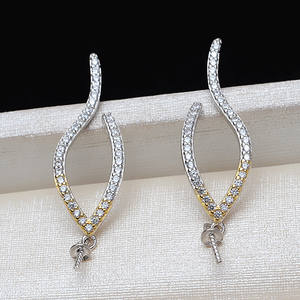 Boucles d'oreilles en argent S925, accessoire de bricolage, style simple européen et américain, crochet d'oreille pour femme, bijoux en perles 7-13, 25 mm 6 mm - Product Image 1