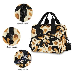 Personalized Floral Print <b>Lunch</b> <b>Bag</b> with Zipper Insulated Cooler <b>Bag</b> <b>for</b> <b>Women</b> Travel Camping Casual Use - Product Image 5