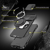 Couverture arrière de caméra coulissante antichoc pour iphone 17 16 14 Pro Max 360 étui de téléphone portable pour Samsung pour Infinix