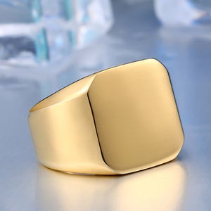 SS8-177R Steel Soldier Trendy Design High Polished Men <strong>Titanium</strong> Steel <strong>Black</strong> Gold Color Square Party Geometric <strong>Ring</strong> - Product Image 4