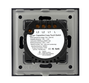 普通86 * 86毫米3组2路触摸壁灯开关 - Product Image 5