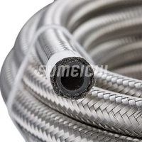 SUMEICHI 8AN Ligne de carburant, AN8 Acier inoxydable Tressé CPE Tuyau de carburant E85 Argent Universel