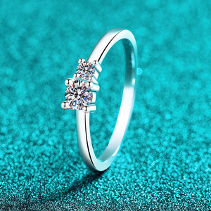 Anillo de <span class=keywords><strong>Plata</strong></span> Pura S925 con Moissanita, Anillo Exquisito, Simple y Compacto, Venta al por Mayor de Regalos de Joyería de Boda para Mujer - Product Image 2