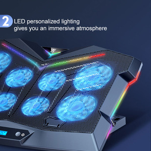 <span class=keywords><strong>Refroidisseur</strong></span> d'ordinateur <span class=keywords><strong>portable</strong></span> USB Gamer à lumière bleue, action de refroidissement rapide et silencieuse, 8 ventilateurs, support pour ordinateurs portables jusqu'à <span class=keywords><strong>18</strong></span> <span class=keywords><strong>pouces</strong></span> - Product Image 3