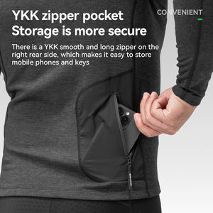 <span class=keywords><strong>ROCKBROS</strong></span>-Haut de cyclisme à capuche, coupe-vent, manches longues, couche de base thermique, polaire, en viscose, acrylique, spandex, pour homme - Product Image 4