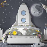 Modernes Kinder-Lederbett mit Sternenhimmel-Design, Neues Schlafzimmer-Möbelset für Jungen, Doppelbett für Kinder