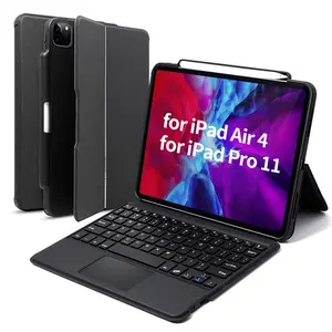 Integrated Smart Shockproof Waterproof Pencil Holder BT Wireless Tablet Keyboard Case With Touchpad For IPad Pro 11 12.9