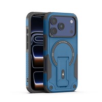 Coque de téléphone antichoc en TPU et PC pour iPhone 15 16 Pro Max, support magnétique pour téléphone, coque anti-chute, accessoire compatible