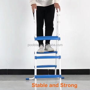 Échelle de <span class=keywords><strong>piscine</strong></span> en acier à 2 marches <span class=keywords><strong>pour</strong></span> piscines hors sol - Conception antidérapante, convient à une hauteur inférieure à 88 cm, compatible <span class=keywords><strong>Intex</strong></span> - Product Image 2