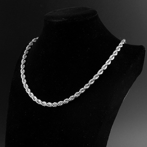 힙합 스타일 남자/여자의 목걸이 하이 퀄리티 925 실버 로프 체인 2MM 3MM 4MM 링크 우아한 디자인 - Product Image 3