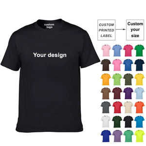 เสื้อยืดเปล่าขายส่ง ปรับแต่งได้ 100% ผ้าฝ้าย พิมพ์โลโก้ เสื้อยืดผู้ชายสีพื้น พิมพ์ลายสีขาวดำ - Product Image 6