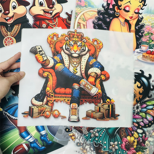 Tahan air dicuci Transfer Dtf grosir besi siap Tekan pada Transfer kartun Transfer panas untuk pakaian tas - Product Image 5