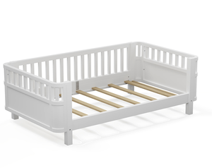 Modern Adjustable Twin Size Wood Platform <b>Bed</b> for Kids Soft <b>Bed</b> with Rails for Girls and Boys - Product Image 2