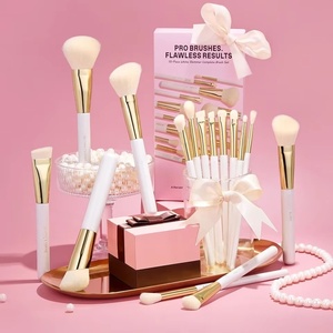 Ensemble de 15 pinceaux professionnels pour maquillage des ongles, synthétiques, doux, blancs, scintillants, manche en bois, pour fond de teint, contour, anticernes, fard à paupières T518 - Product Image 2