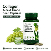 Capsules de collagène, d'aloe vera et de pépins de raisin, complément beauté pour l'hydratation de la peau, anti-âge, antioxydant, soutien OEM ODM