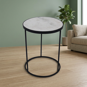 Mesa de Centro Moderna de Lujo ANIS SONS AS-024, Acero Inoxidable con Tapa de Mármol, Mueble Pequeño para Sala de Estar, Combinación para el Hogar - Product Image 1