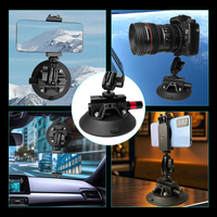 Accessoires d'équipement photographique en alliage d'aluminium, étanches, portables, ventouse universelle pour fenêtre de voiture de 4,5 pouces, caméra d'action CNC