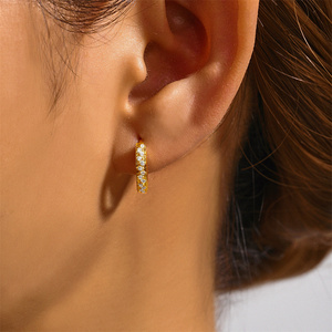CANNER Fine Jewelry 18k Gold Plated <b>Hoop</b> <b>Earrings</b> S925 Sterling <b>Silver</b> CZ Zircon Huggie <b>Hoop</b> <b>Earrings</b> <b>for</b> <b>Women</b> Minimalism - Product Image 5