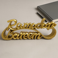 Décorations en résine personnalisées pour le Ramadan Kareem 2027, mosquée islamique, lettres de 11 pouces, décoration de table pour le Ramadan Mubarak, décoration pour l'Aïd