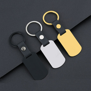 Grabado láser personalizado Impresión UV Varias formas Espacios en blanco Llavero de acero inoxidable Hebilla de cuero PU Llavero de metal - Product Image 3