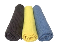Tisu Basah Mobil Pola Waffle Mikrofiber, Kain Penggosok Dapur Rumah Tangga yang Menyerap, Lap Kaca Anti Noda, Pembersih Rumah