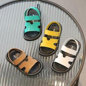 Conyson, nuevo diseño, hermoso Color sólido, antideslizante, parte inferior de cuero PU, estilo informal, gancho y lazo, sandalias para bebés y niñas - Product Image 3