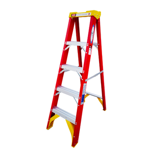 <span class=keywords><strong>Escalera</strong></span> de Seguridad Extensible de <span class=keywords><strong>Dos</strong></span> Secciones de Fibra de Vidrio Roja de Alta Visibilidad de 9 Peldaños - Product Image 5