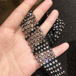 도매 탄성 라인 석 트림 5 행/6 행 와이어 다이아몬드 메쉬 <span class=keywords><strong>2</strong></span>.6Cm 와이드 크리스탈 리본 바느질 DIY 액세서리 목걸이 쥬얼리 - Product Image 3