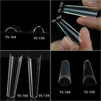Prix usine 500 pièces en vrac en gros naturel/clair Extensions tête plate Denim faux ongles cercueil Extension ongles conseils