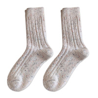 Chaussettes épaisses, chaussettes mi-mollet pour femmes, épaissies et chaudes pour l'automne et l'hiver, chaussettes en laine, chaussettes longues torsadées