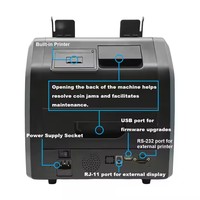 Trieur de billets de banque multidevises à grande vitesse Portable UN-220A Banques mixtes 2 CIS Machine de comptage d'argent à écran tactile
