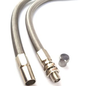 Stainless Steel <b>Braided</b> Tire Inflation <b>Extension</b> Tube <b>For</b> Car Truck Bus Dual Valve Fast Inflate American Mouth - Product Image 4
