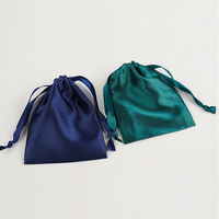 Petite Pochette à Cordon en Soie Satinée de Luxe avec Logo Personnalisé, Sac Anti-Poussière, Sacs Cadeaux à Cordon pour Bijoux, Maquillage, Cheveux et Bonbons