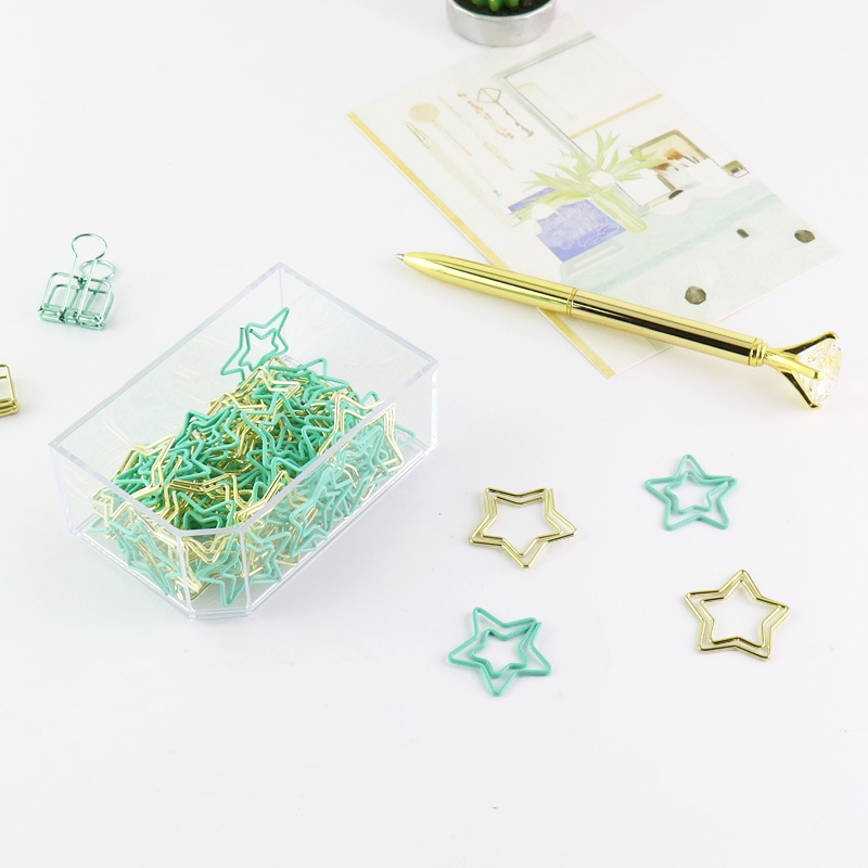 Зажим для бумаги в форме золотой звезды на заказ/оптовая продажа зажимов для офиса и школы